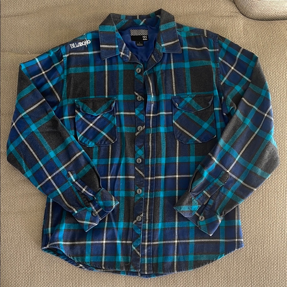 Billabong Blue Casual Button Down Shirt
